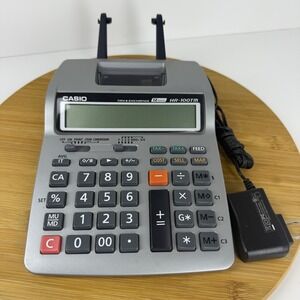 Casio HR-100TM Tax & Exchange 12-Digit Printing Calculator Tested‎ with Adapter